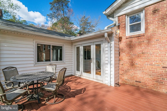 6515 Walters Woods Dr, Falls Church, VA 22044 - wooden terrace featuring outdoor dining space and french doors