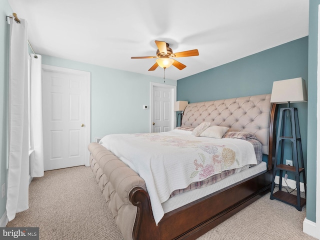 600 Maplewood Rd, Springfield, PA 19064 - bedroom with baseboards, a ceiling fan, and carpet flooring