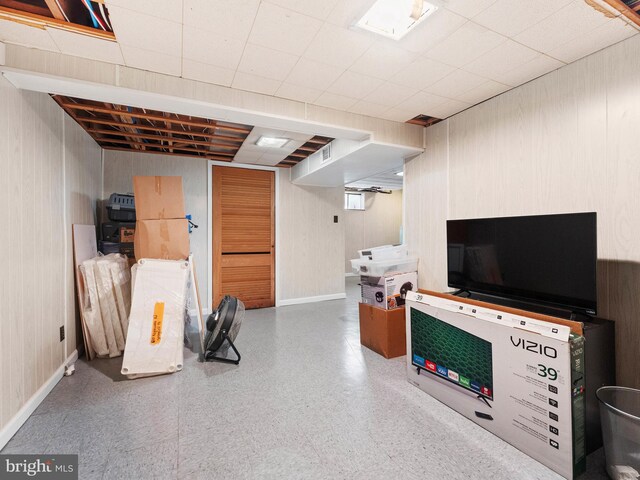 600 Maplewood Rd, Springfield, PA 19064 - finished basement with wooden walls and baseboards