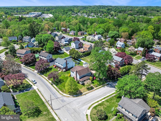 600 Maplewood Rd, Springfield, PA 19064 - bird's eye view featuring a wooded view and a residential view