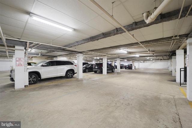 view of parking garage