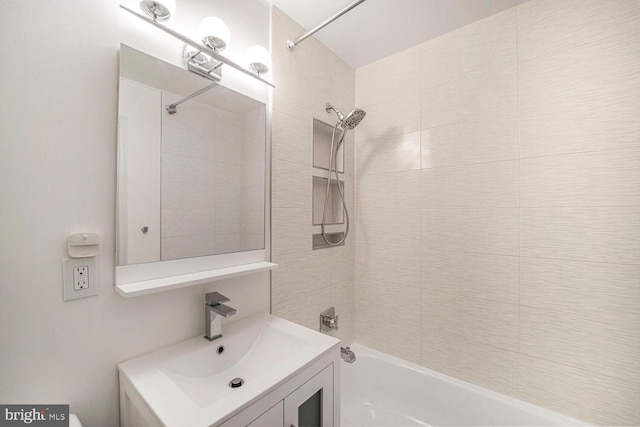 full bath featuring shower / bath combination and vanity