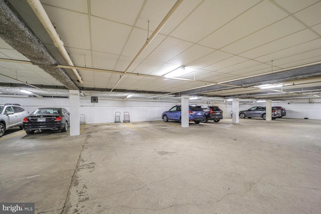 view of parking garage