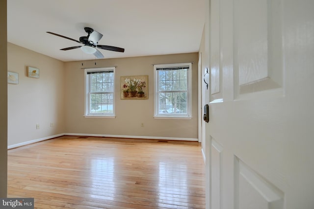 365 Hickory Trl, Crownsville, MD 21032 - empty room featuring baseboards, ceiling fan, and hardwood / wood-style floors