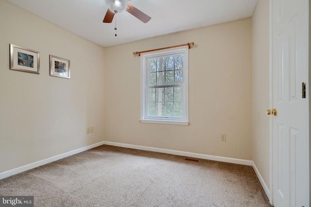 365 Hickory Trl, Crownsville, MD 21032 - unfurnished room featuring visible vents, ceiling fan, carpet, and baseboards
