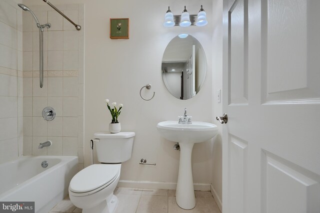 365 Hickory Trl, Crownsville, MD 21032 - full bathroom with toilet, tile patterned floors, shower / tub combination, and baseboards