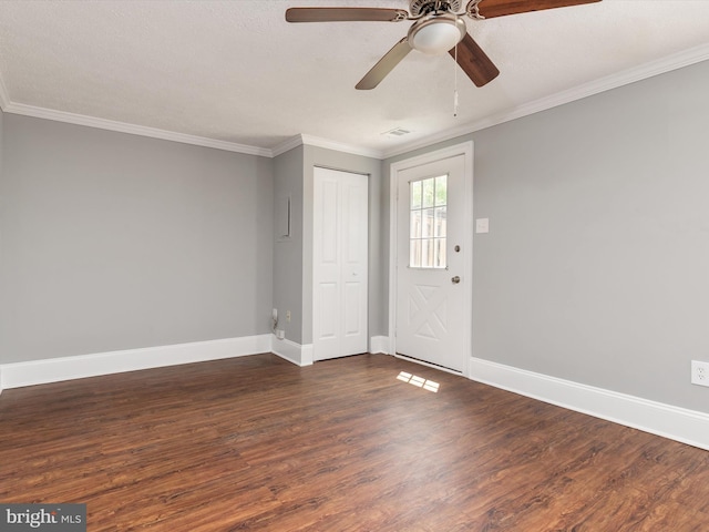 13347 Demetrias Way W, Germantown, MD 20874 - entrance foyer featuring baseboards, a ceiling fan, wood finished floors, and visible vents