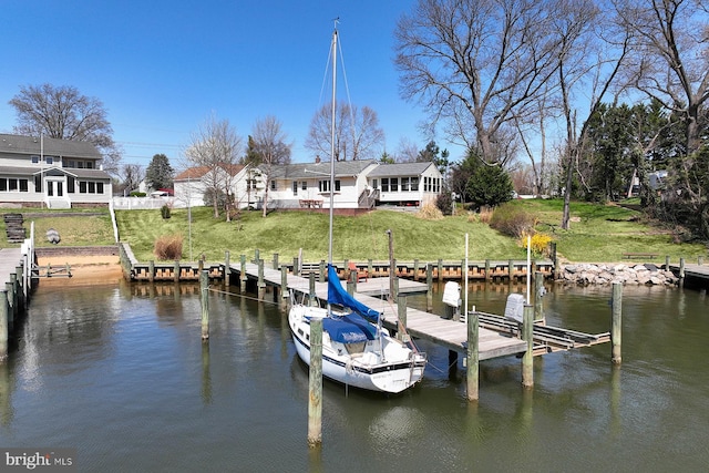 101 Norman Rd, Pasadena, MD 21122 - view of dock featuring a water view and a yard