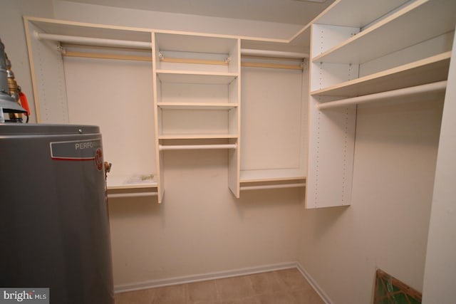 spacious closet with water heater
