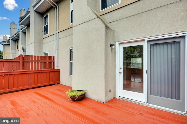 wooden terrace with fence