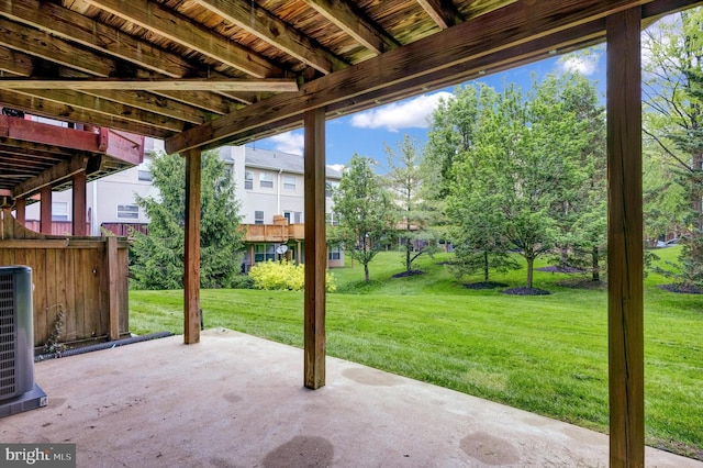 view of patio with central AC