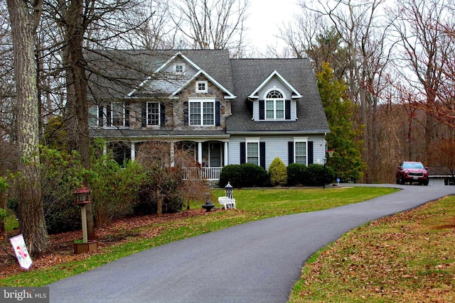 6 Copewood Ct, Manchester, MD 21102 - view of front of house featuring a shingled roof, covered porch, and a front lawn