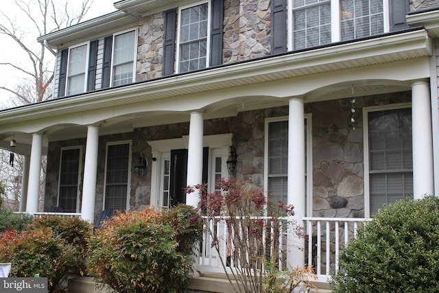 6 Copewood Ct, Manchester, MD 21102 - entrance to property featuring covered porch and stone siding