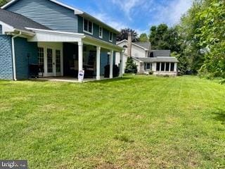 768 Lexington Ave, Hershey, PA 17033 - rear view of house with french doors, a lawn, and a patio