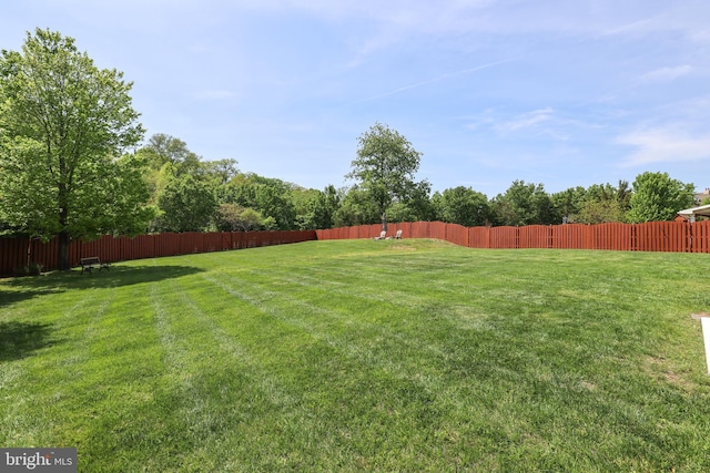 view of yard featuring fence