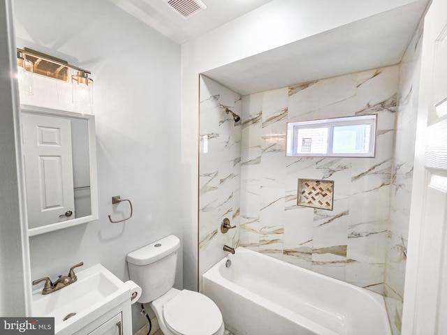 3906 Reisterstown Rd, Baltimore, MD 21215 - bathroom featuring toilet, shower / tub combination, and vanity