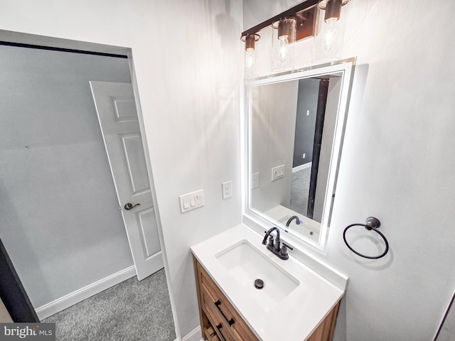 3906 Reisterstown Rd, Baltimore, MD 21215 - bathroom with vanity and baseboards
