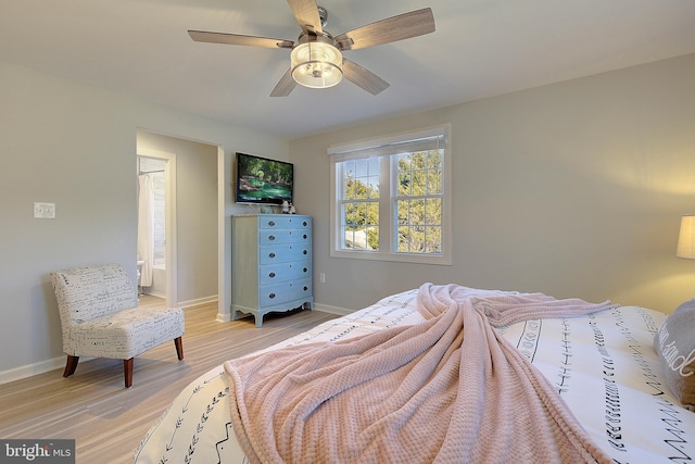 20938 Olen Mattingly Rd, Avenue, MD 20609 - bedroom with baseboards, light wood-type flooring, and a ceiling fan