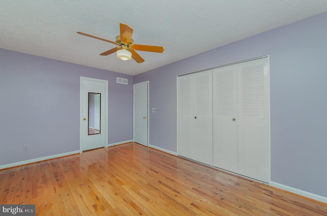 2943 Strathaven Ln, Abingdon, MD 21009 - unfurnished bedroom featuring light wood-type flooring, a closet, and ceiling fan