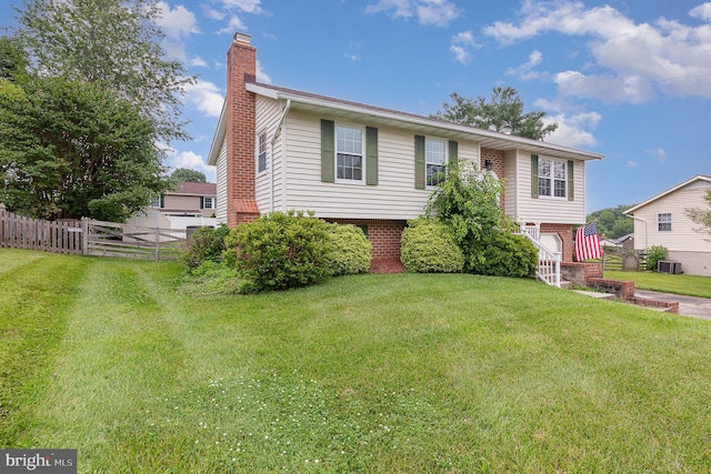 2943 Strathaven Ln, Abingdon, MD 21009 - split foyer home featuring a chimney and brick siding
