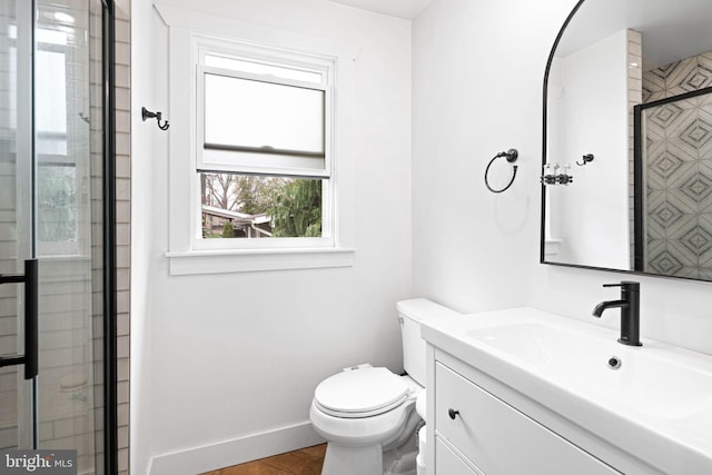307 Kendall Blvd, Oaklyn, NJ 08107 - full bath with toilet, a shower stall, vanity, and baseboards