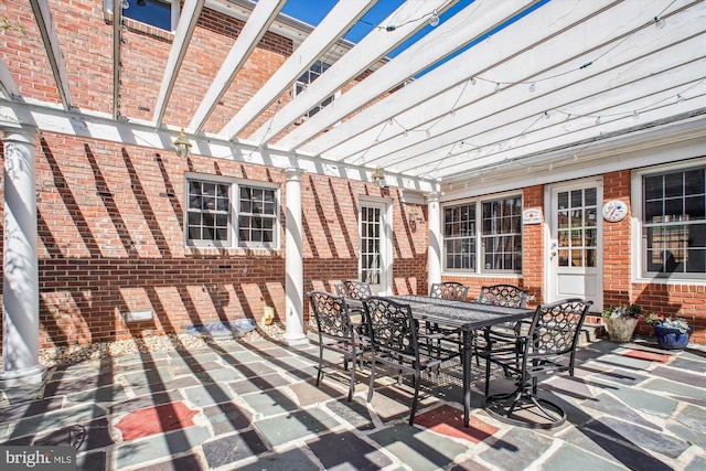 view of patio featuring outdoor dining space