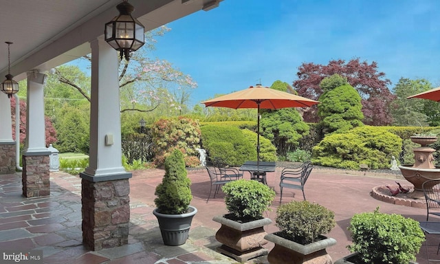 view of patio / terrace featuring outdoor dining space
