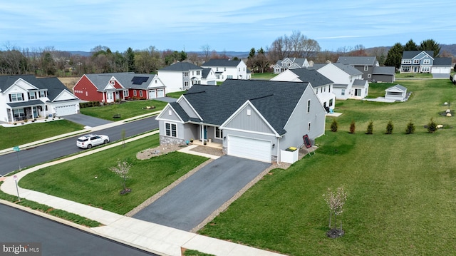 aerial view featuring a residential view