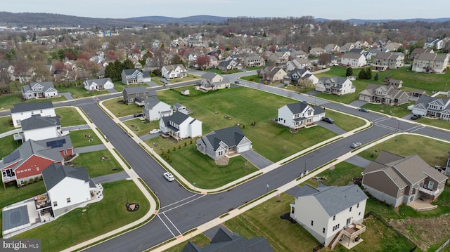 bird's eye view with a residential view