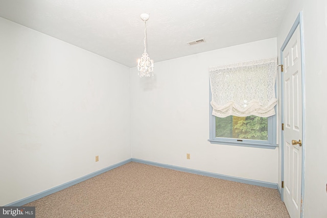302 Parkside Rd, Linden, VA 22642 - unfurnished room with carpet flooring, a chandelier, and baseboards