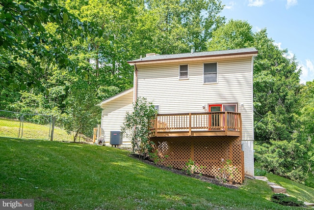 302 Parkside Rd, Linden, VA 22642 - rear view of property with a wooden deck