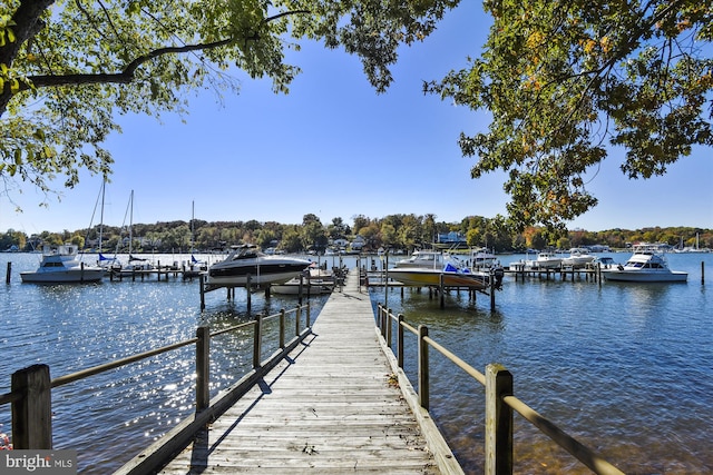 dock featuring a water view