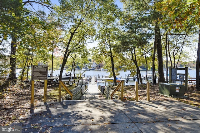 dock featuring a water view