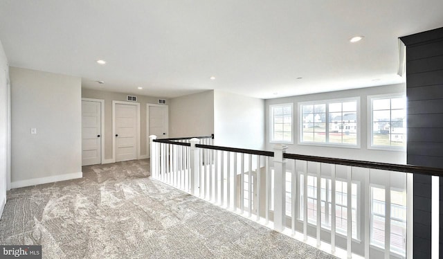 1999 N Fall Harvest Dr, Mechanicsburg, PA 17055 - hallway featuring recessed lighting, carpet, visible vents, and baseboards