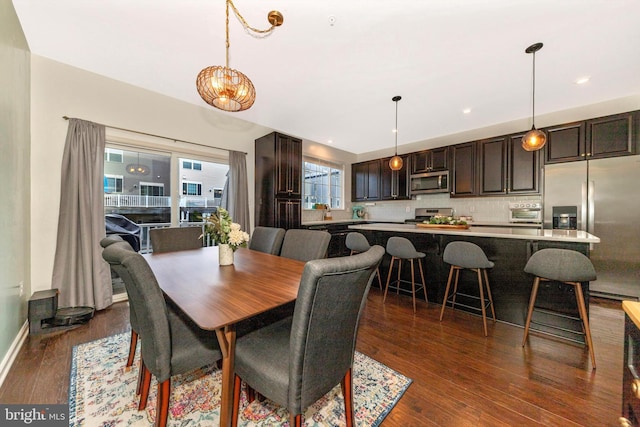8473 Randell Ridge Rd, Frederick, MD 21704 - dining area with dark wood-style flooring
