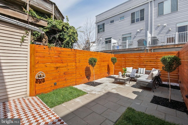 1129 E Berks St, Philadelphia, PA 19125 - view of patio / terrace featuring outdoor lounge area and fence