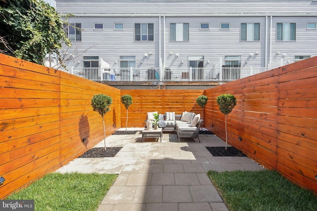 1129 E Berks St, Philadelphia, PA 19125 - view of patio featuring outdoor lounge area and a fenced backyard