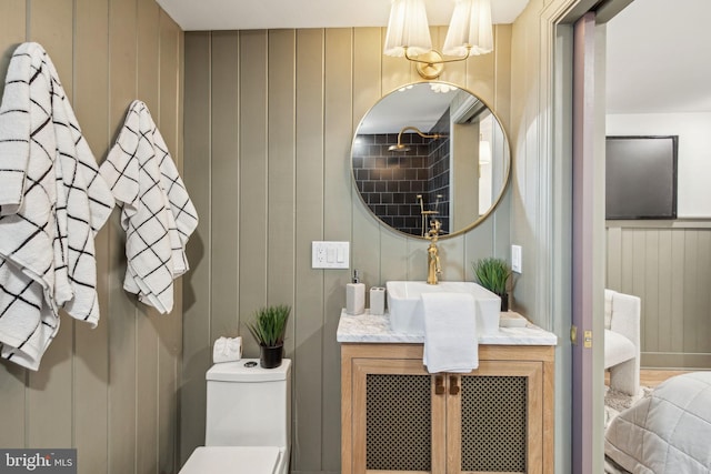 1129 E Berks St, Philadelphia, PA 19125 - full bath featuring toilet, wooden walls, and vanity
