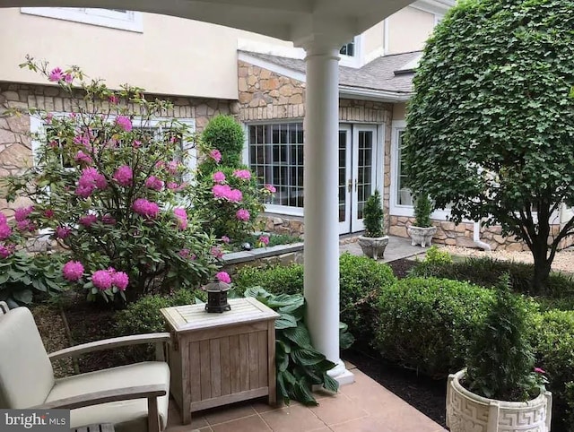 view of patio / terrace featuring french doors
