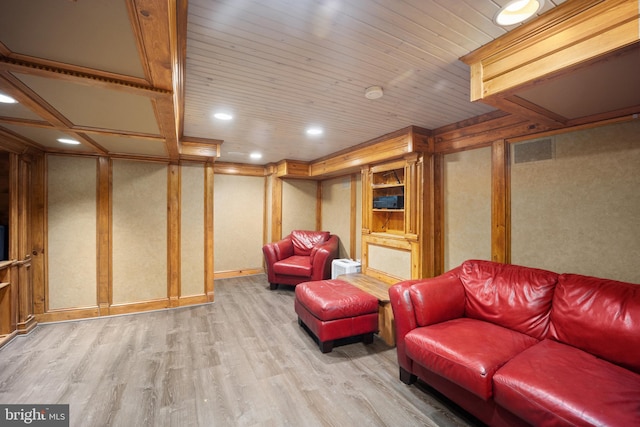 interior space with wood finished floors and recessed lighting