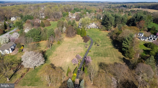 aerial view with a forest view
