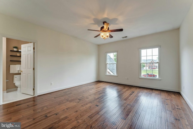 18102 Eaglesham Ct, Leesburg, VA 20175 - empty room with a ceiling fan, hardwood / wood-style flooring, and baseboards