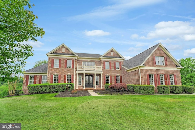 18102 Eaglesham Ct, Leesburg, VA 20175 - colonial inspired home with french doors, brick siding, and a front lawn