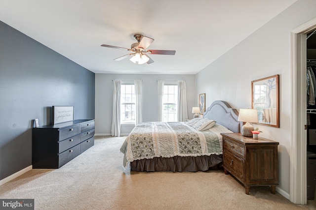 24 W Shakespeare Dr, Middletown, DE 19709 - bedroom with light carpet, baseboards, and a ceiling fan