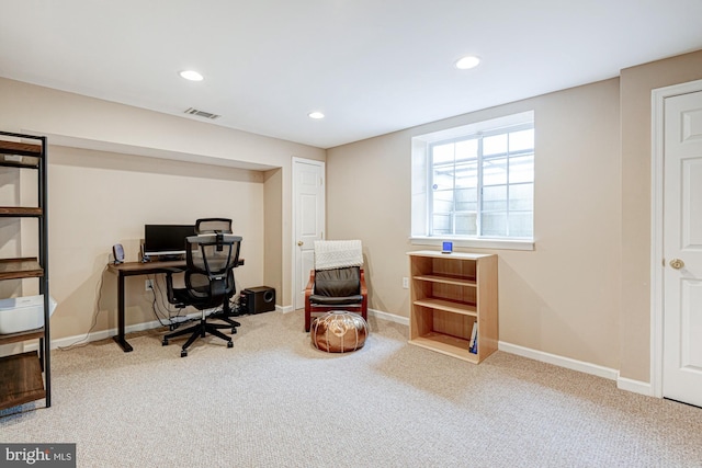 24 W Shakespeare Dr, Middletown, DE 19709 - carpeted home office with recessed lighting and baseboards