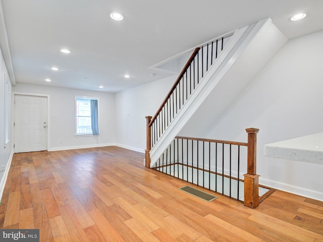 2671 Emerald St, Philadelphia, PA 19125 - interior space featuring recessed lighting, baseboards, visible vents, and wood finished floors