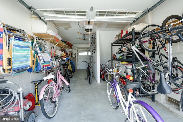 garage featuring a garage door opener