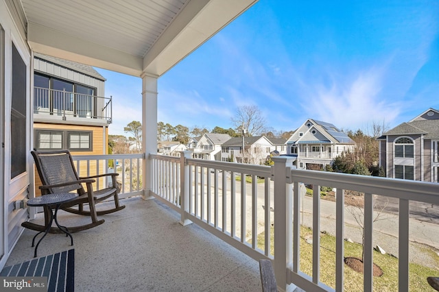 balcony with a residential view