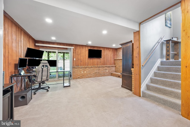 458 Silver Ct, Westminster, MD 21158 - office with carpet floors, wood walls, and recessed lighting