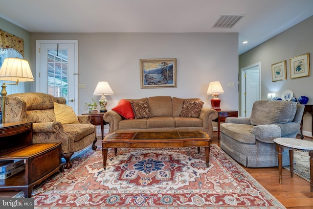 617 Redbud Ln, Woodstock, VA 22664 - living room with wood finished floors, recessed lighting, and visible vents